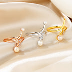 Bague florale en perles d'eau douce RN1022