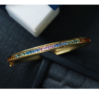 Bracelet arc-en-ciel saphir naturel 6413