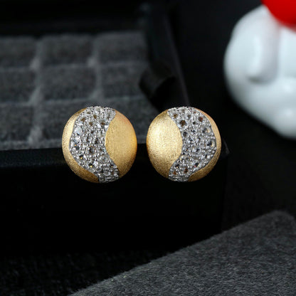 Boucles d'oreilles brossées à bande pavée 6416