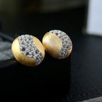 Boucles d'oreilles brossées à bande pavée 6416