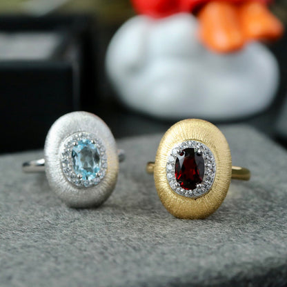 Bague Ovale Grenat Naturel 6424