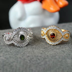 Bague Florale Grenat Naturel 6433