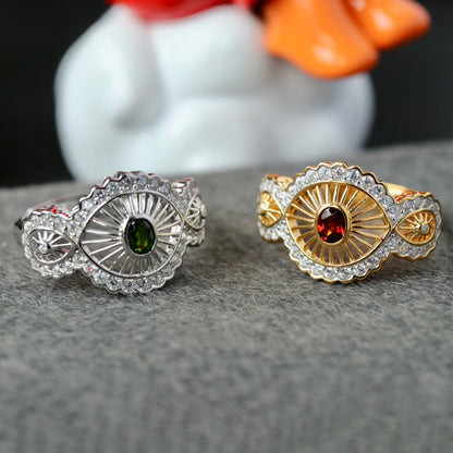 Bague Florale Grenat Naturel 6433
