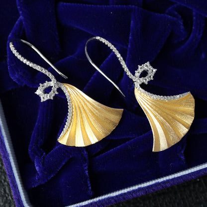 Boucles d'oreilles Ginkgo soyeux 6442
