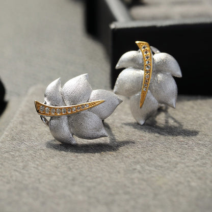 Boucles d'oreilles Feuille Soyeuse 6448