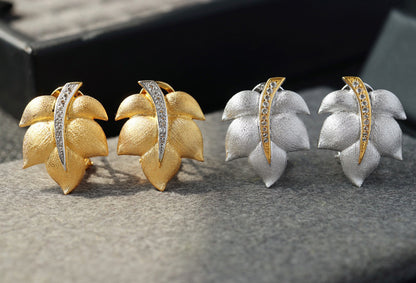 Boucles d'oreilles Feuille Soyeuse 6448