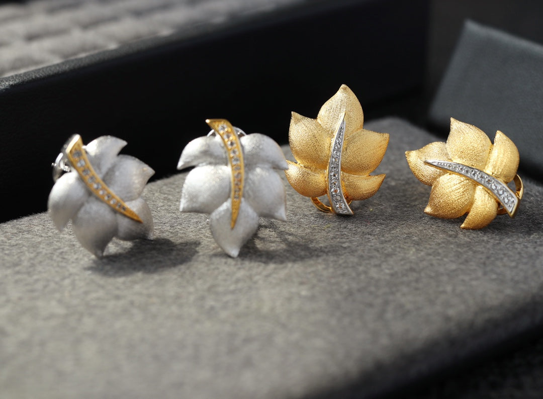 Boucles d'oreilles Feuille Soyeuse 6448