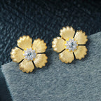 Boucles d'oreilles fleurs soyeuses 6449