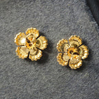 Boucles d'oreilles fleurs soyeuses 6449