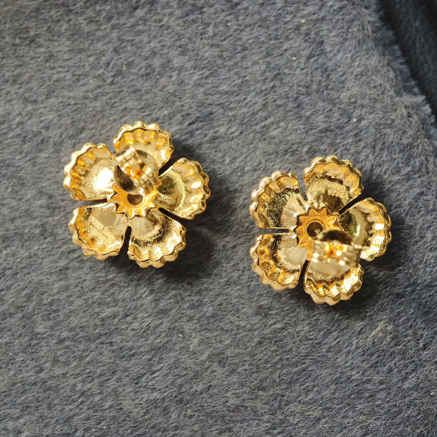 Boucles d'oreilles fleurs soyeuses 6449