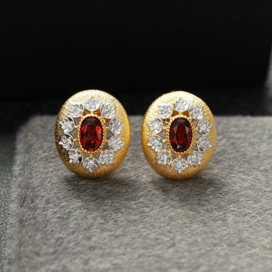 Boucles d'oreilles ovales ajourées florales 6452
