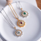 Collier de pierres précieuses à motif floral 6474