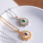 Collier de pierres précieuses à motif floral 6474