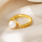 Bague solitaire perle d'eau douce RN1020