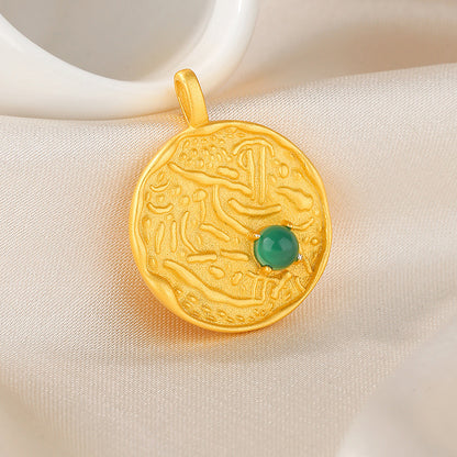 Pendentif pièce de monnaie en perles d'eau douce uniquement PN1015