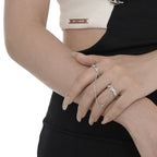 Bague enchaînée texture écorce R1278