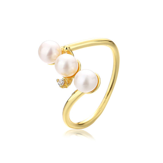 Bague 3 perles d'eau douce RN1008