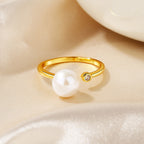Bague florale en perles d'eau douce RN1006