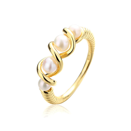 Bague fil de perles d'eau douce RN1001