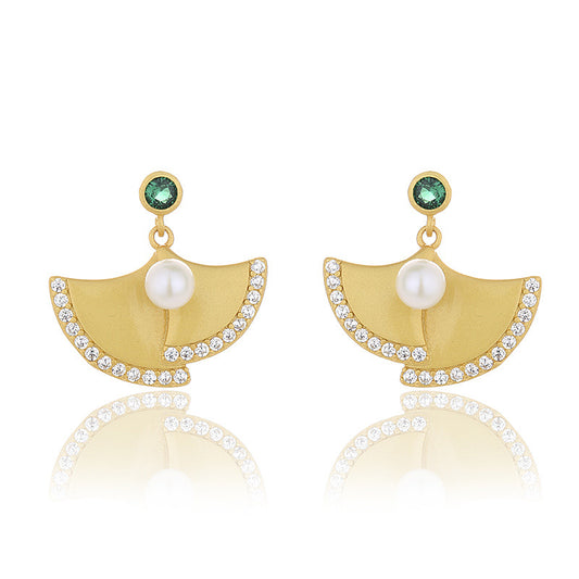 Boucles d'oreilles en perles d'eau douce florales Ginkgo PE1003