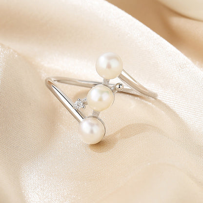 Bague 3 perles d'eau douce RN1008