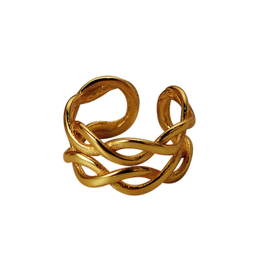 Boucle d'Oreille Clip en Filigrane Tressée E1099, 1 Pièce