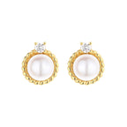 Boucles d'oreilles motif corde de perles d'eau douce PE1029