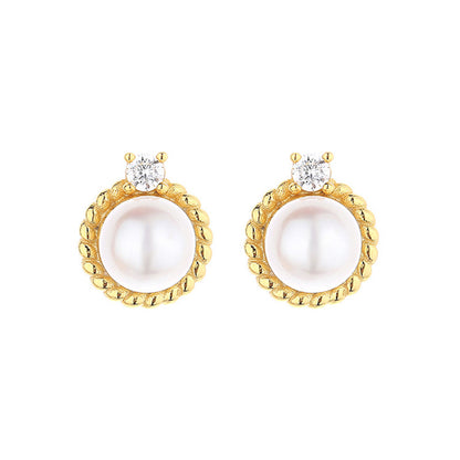 Boucles d'oreilles motif corde de perles d'eau douce PE1029