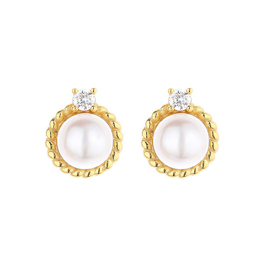 Boucles d'oreilles motif corde de perles d'eau douce PE1029