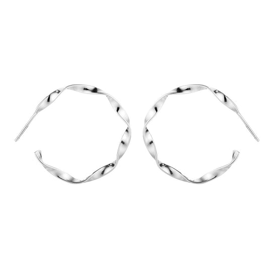 Boucles d'oreilles créoles en fil torsadé E1127