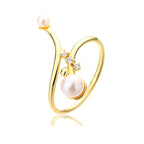 Bague florale en perles d'eau douce RN1022