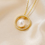Pendentif cercle de perles d’eau douce uniquement PN1025