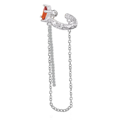 Boucle d'Oreille Irrégulière Chaîne CZ E1211, 1 Pièce