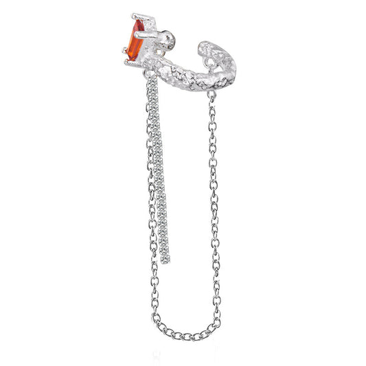 Boucle d'Oreille Irrégulière Chaîne CZ E1211, 1 Pièce