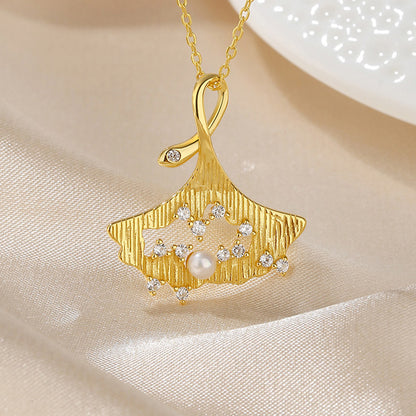 Pendentif Ginkgo perle d'eau douce uniquement PN1010
