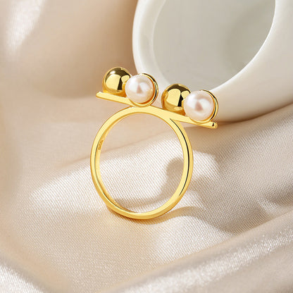 Bague florale en perles d'eau douce RN1013