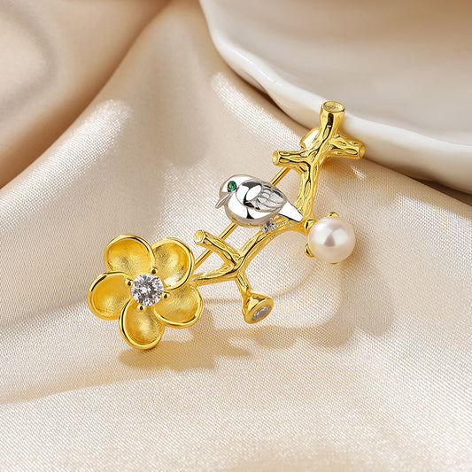 Pendentif floral de brindille de perle d’eau douce seulement PN1028