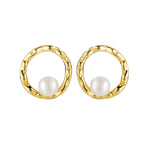Clous d'oreilles créoles perles E1207