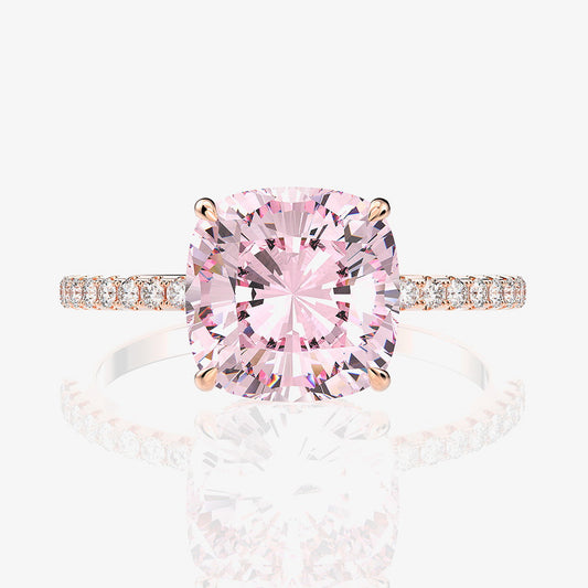 Bague de mariage coussin Kunzite R0947