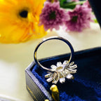 Bague citrine marguerite fleurie R1379