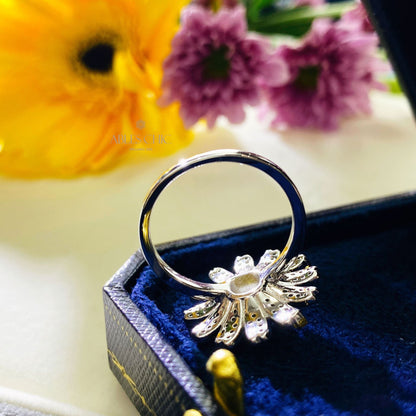 Bague citrine marguerite fleurie R1379