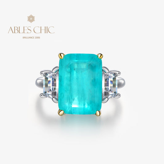 Bague de fiançailles Lab Emeraude Paraiba R0314