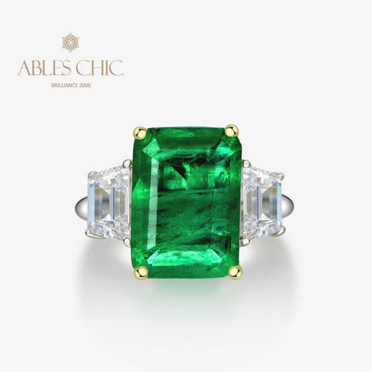Bague de fiançailles Lab Emeraude Paraiba R0314