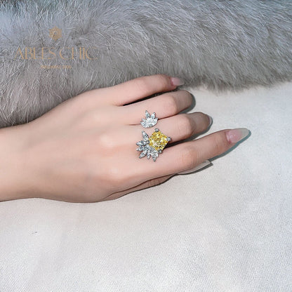 Bague Ouverte Fleur Marquise R1192