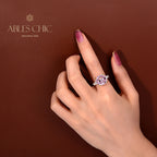 Asscher Bague de mariage citrine jaune R0864