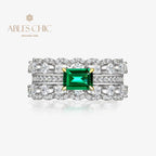 Bague Cocktail Emeraude 3 Rangs R1380