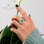 Bague Cocktail Emeraude 3 Rangs R1380