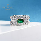Bague Cocktail Emeraude 3 Rangs R1380