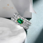 Bague Cocktail Emeraude 3 Rangs R1380