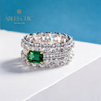 Bague Cocktail Emeraude 3 Rangs R1380